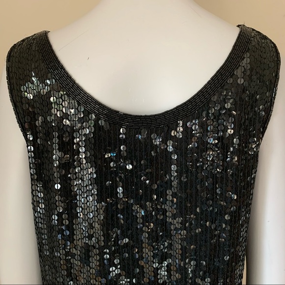 Vintage 100% Silk Sequins Beaded Sleeveless Top by Judith Ann Creations Formal - Picture 10 of 11